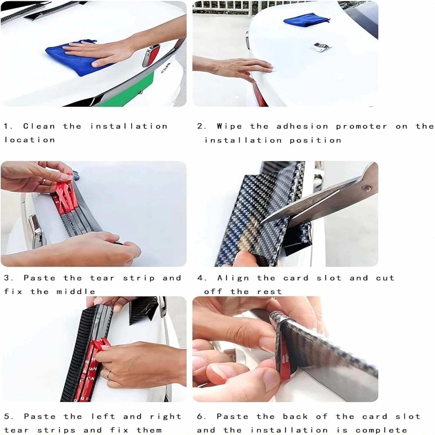 Spoiler for Daewoo Nexia (KLETN, Facelift 2008) 2008 2009 2010 2011 2012 2013, Car Spoiler Waterproof Durable Anti-Collision Easy to Install Car Accessories,Carbon Fiber