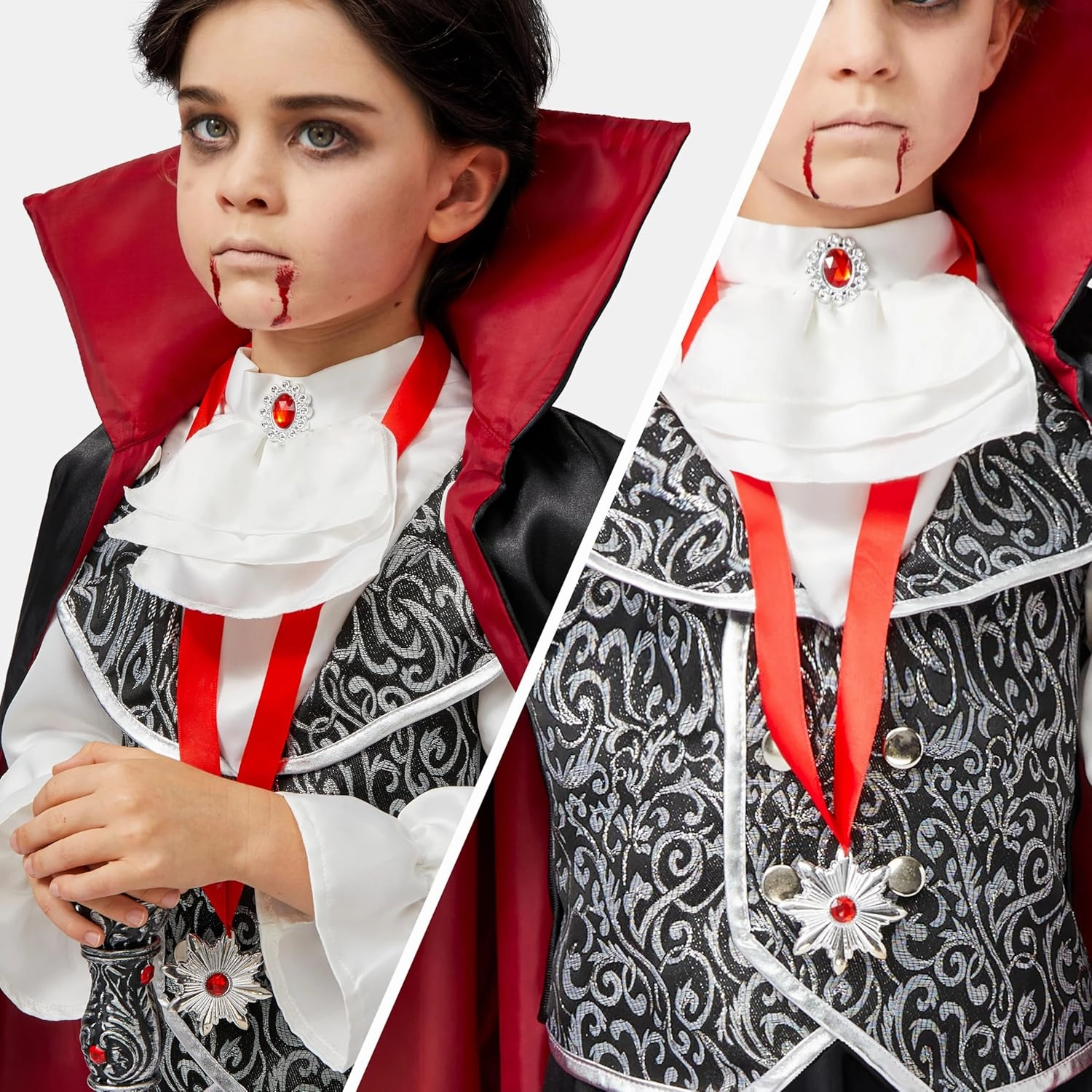 Spooktacular Creations Halloween Gothic Vampire Costume Deluxe Set for Boys, Kids Halloween Party, Dress Up