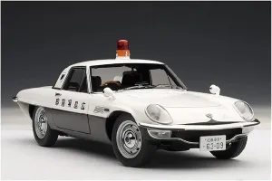 Sports car Metal Model 1:18 for Mazda Cosmo Sport Static Display Model Die-cast Metal Hiroshima Prefectural Police Car for Home Décor