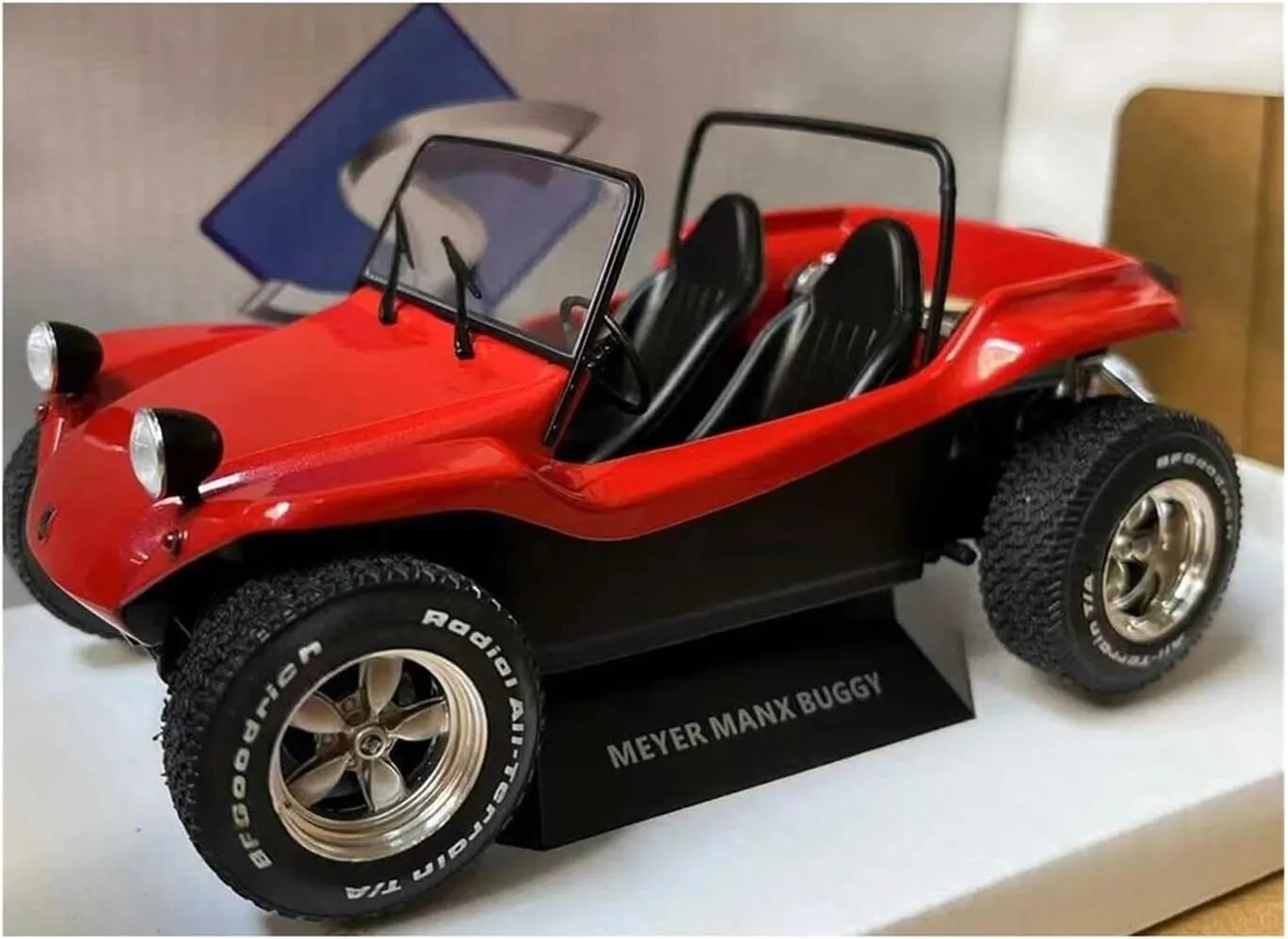 Sports car Metal Model 1/18 Scale for Meyers Manx Buggy 1968 Red Alloy Classic Car Model Off-Road Vehicle Collection Toy Metal for Home Décor(Red)
