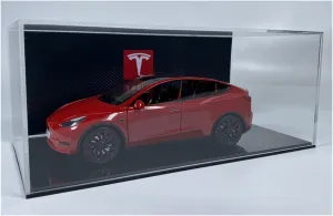 Sports car Metal Model 1:24 for Tesla Ya Model Car Simulation Alloy Ornaments Toy Adult Collection Garage Scene Display for Home Décor(Red)
