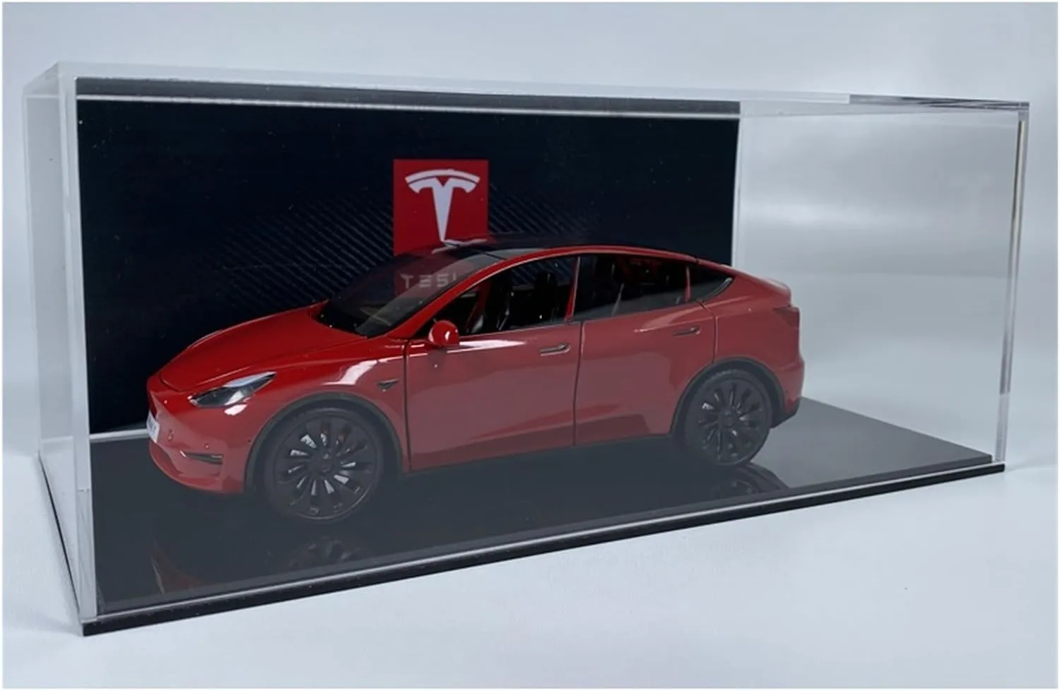Sports car Metal Model 1:24 for Tesla Ya Model Car Simulation Alloy Ornaments Toy Adult Collection Garage Scene Display for Home Décor(Red)