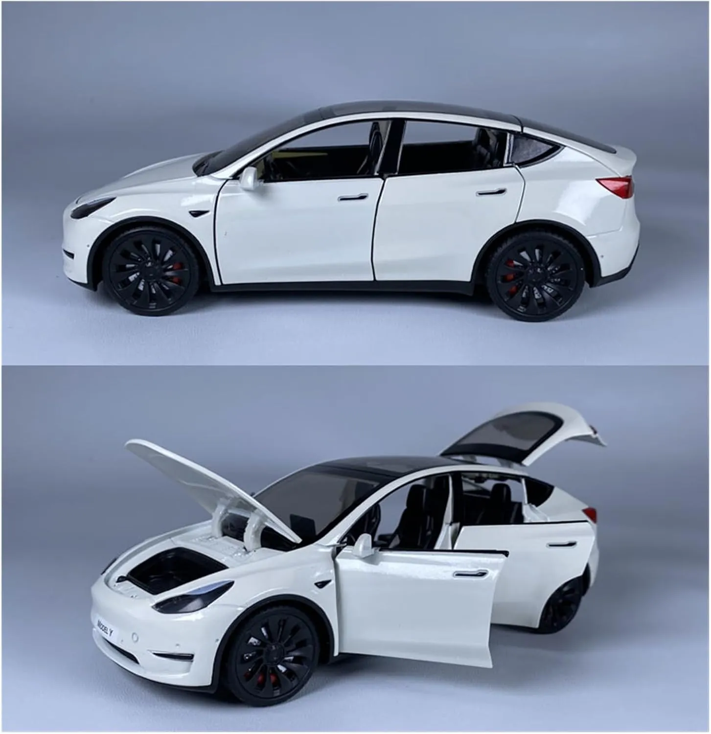 Sports car Metal Model 1:24 for Tesla Ya Model Car Simulation Alloy Ornaments Toy Adult Collection Garage Scene Display for Home Décor(White2)