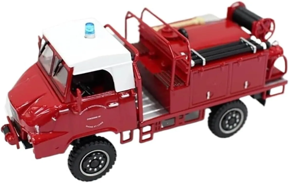 Sports car Metal Model 1/43 for Simca Unic Fire Truck Alloy Simulation Retro Rescue Vehicle Model Ornaments Car Toy Collection for Home Décor(Style 1)