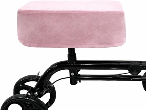 SPRING SEAON Knee Scooter Cushion - Universal Fit Knee Scooter Pad with Thick Memory Foam, Removable Pink Cover, Non-Slip Fabric for Adults