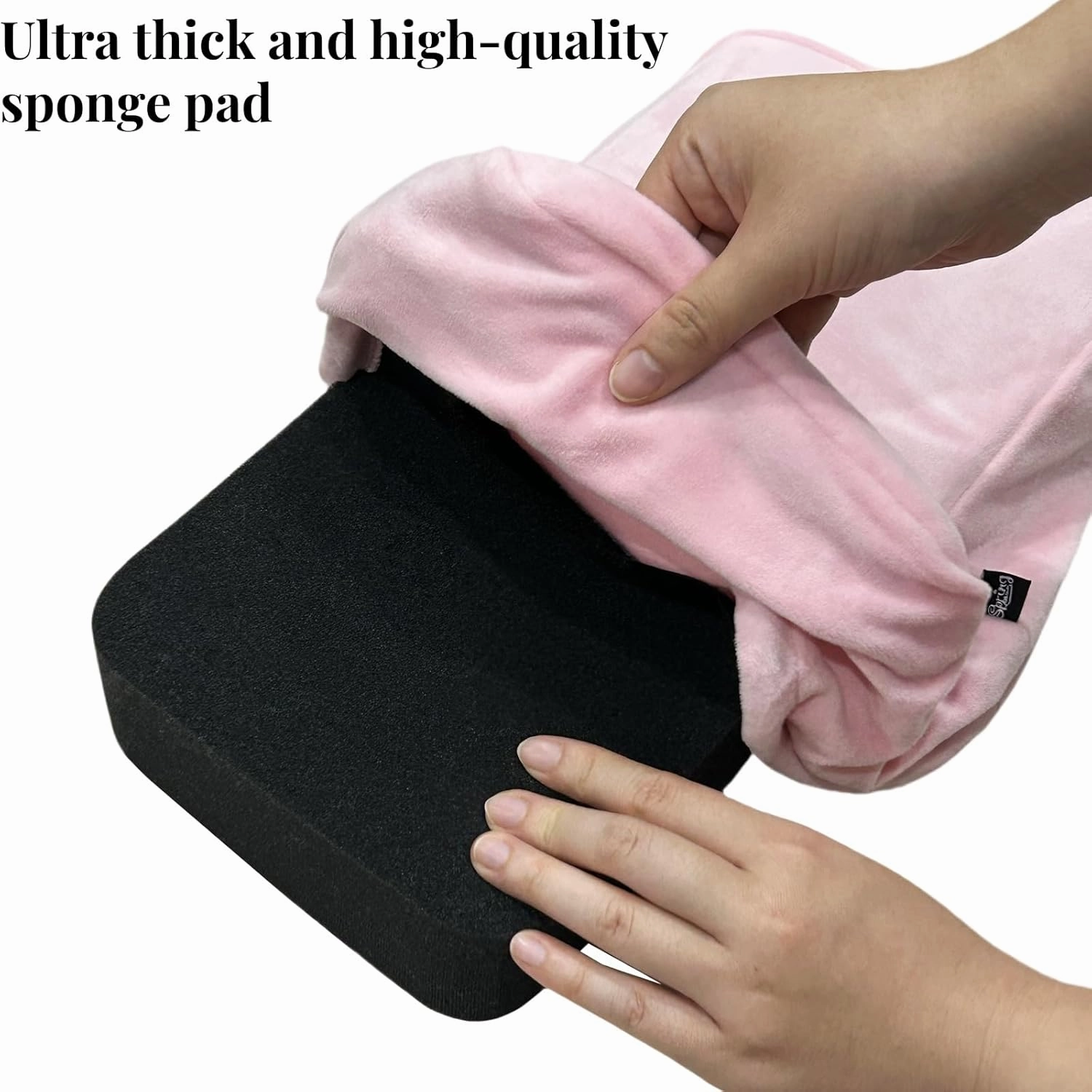 SPRING SEAON Knee Scooter Cushion - Universal Fit Knee Scooter Pad with Thick Memory Foam, Removable Pink Cover, Non-Slip Fabric for Adults