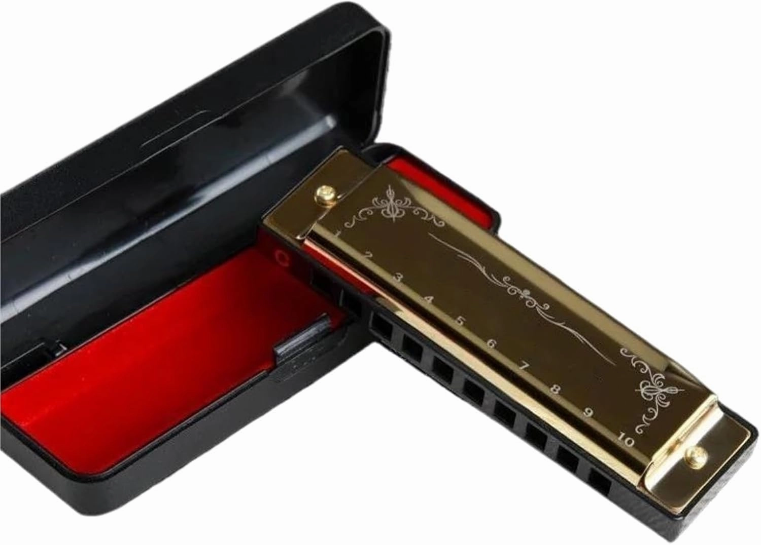 Standard 10 Hole Diatonic Harmonica Key Of C 20 Tone For Beginner(Gold)
