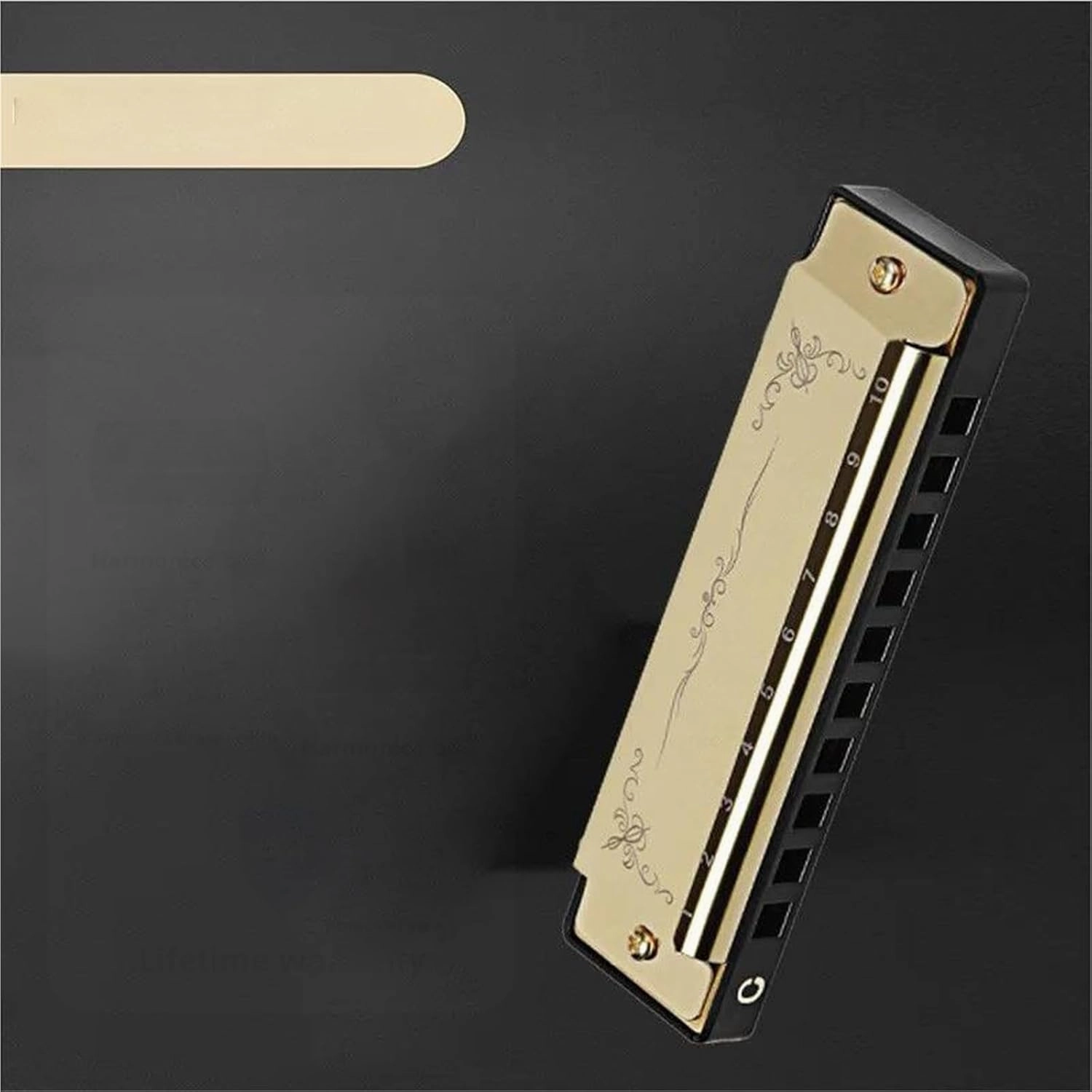 Standard 10 Hole Diatonic Harmonica Key Of C 20 Tone For Beginner(Gold)