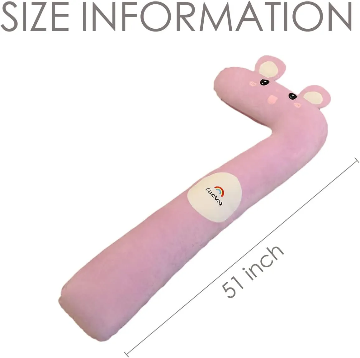 Stuffed Animal Bunny Plush Pillow:Novelty Cute Soft Cuddle Rabbit Like 7 Hugging Fuzzy Toy Adorable Kawaii Sleeping Plushie Home Decor Gift for Girl Boy Kid Birthday Valentine Christmas 51in