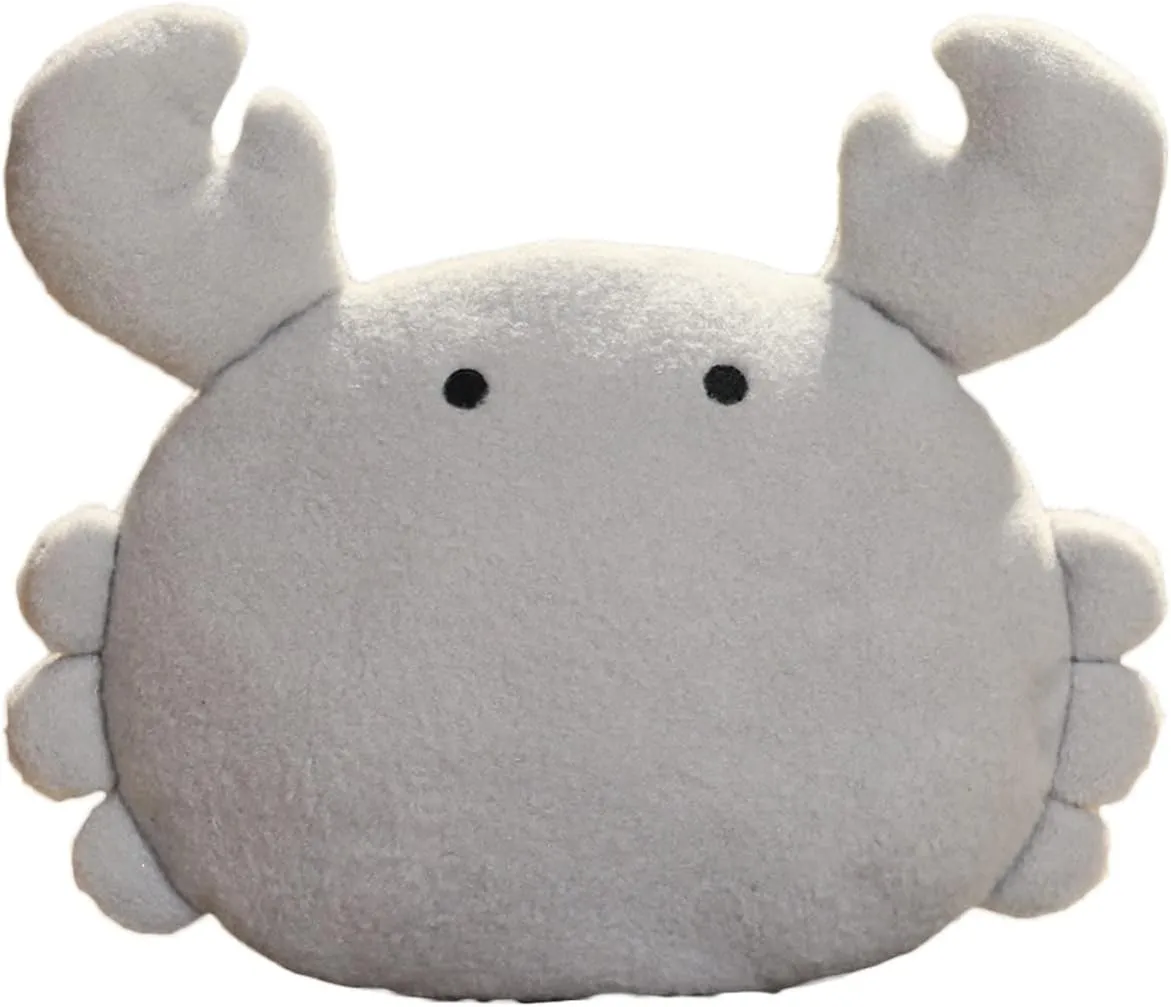 Stuffed Animal Crab Plush Pillow:Novelty Cute Soft Cuddle Crab Hugging Doll Fuzzy Toy Adorable Kawaii Sleeping Plushie Bolster Home Car Decor Gift for Girl Boy Kid Birthday Valentine Christmas 15.7in