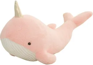 Stuffed Animal Narwhale Plush Pillow:Novelty Cute Soft Cuddle Pink Narwhale Hugging Fuzzy Toy Adorable Kawaii Sleeping Plushie Home Car Decor Gift for Girl Boy Kid Birthday Valentine Christmas 23.6in