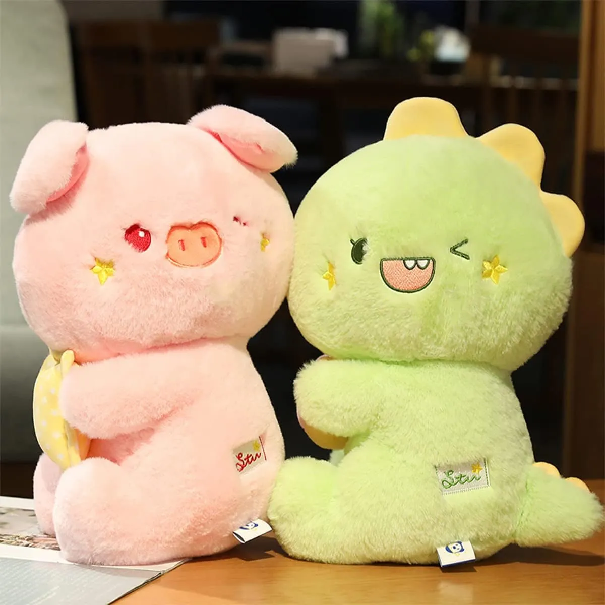 Stuffed Animal Pig Plush Pillow:Novelty Cute Soft Cuddle Piggy Hugging Doll Fuzzy Toy Adorable Kawaii Sleeping Plushie Bolster Home Car Decor Gift for Girls Boys Kids Birthday Valentine Christmas 12in