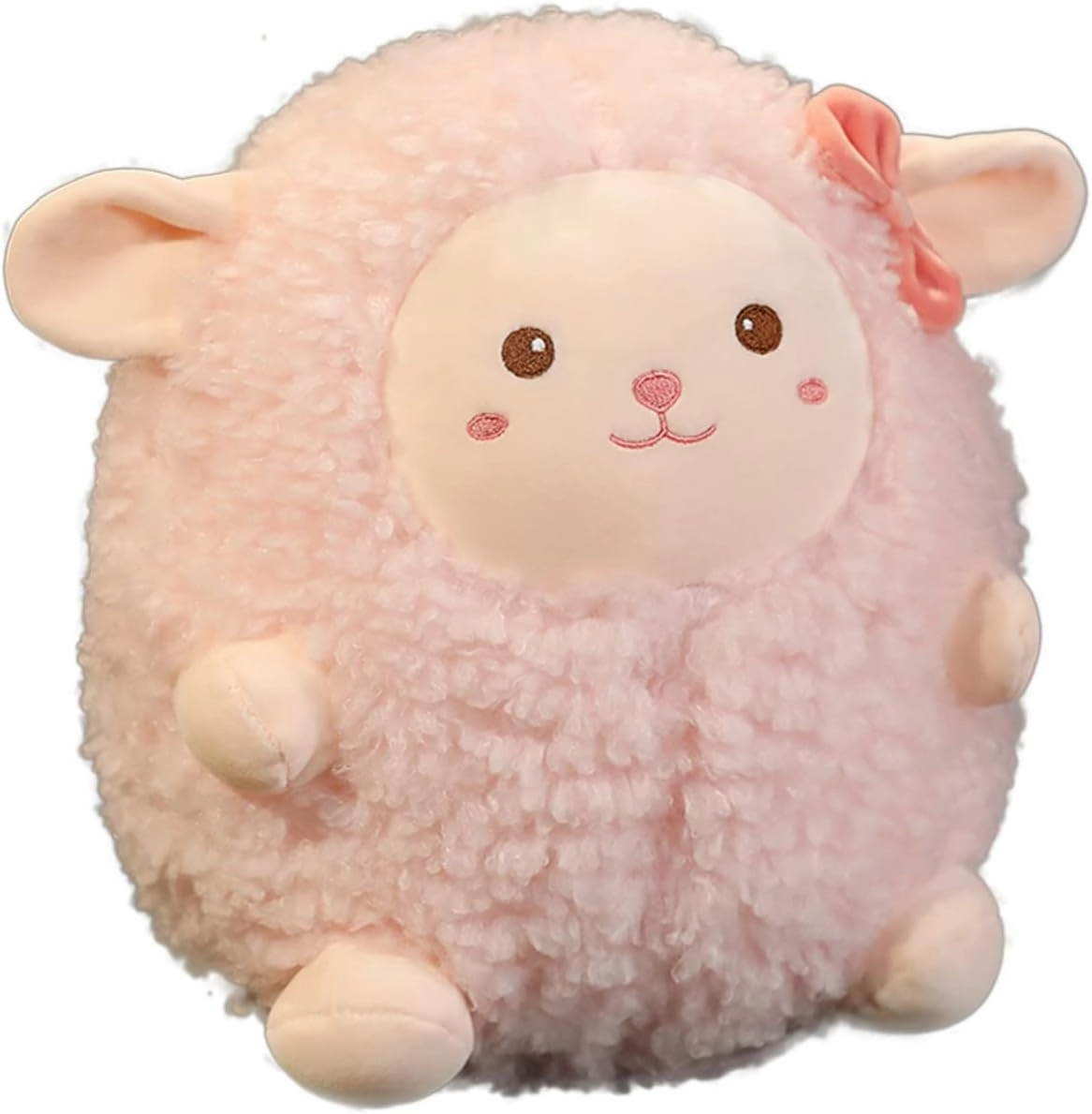 Stuffed Animal Sheep Plush Pillow:Novelty Cute Soft Cuddle Pink Lamb Hugging Doll Fuzzy Toy Adorable Kawaii Sleeping Plushie Home Car Decor Gift for Girls Boy Kids Birthday Valentine Christmas 12in