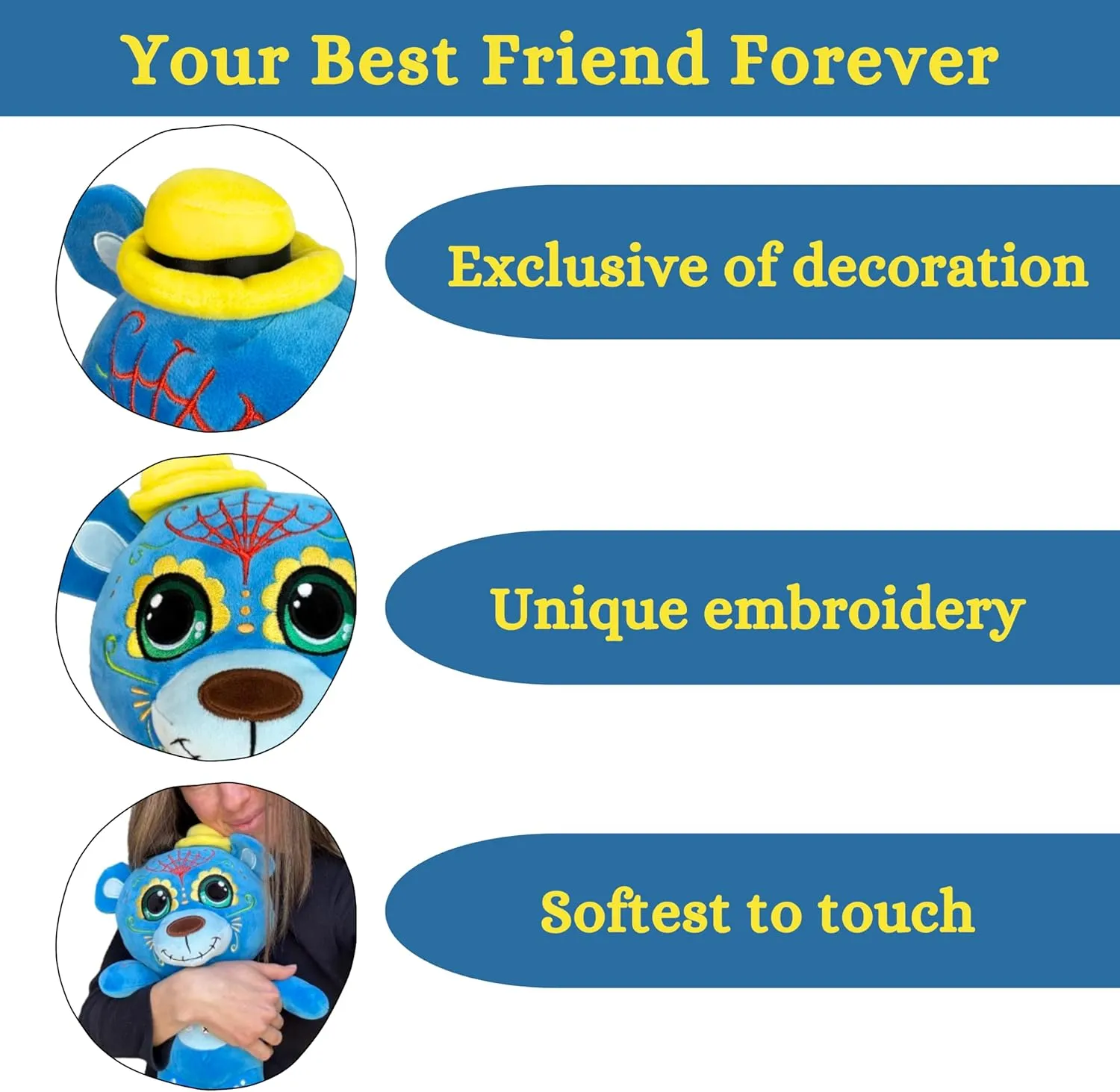 Sugar Skull Teddy Bear (Mystic Blue)