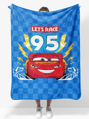 Sunny Side Up Disney Pixar Cars Plush Travel Throw Blanket - Measures 40 x 50 Inches - Super Soft & Cozy Travel Accessories Features Lightning McQueen