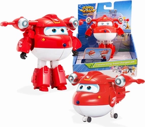 Super Wings Transformable Toys 5" Action Figure Supercharged Tobot Jett, 2 in 1 Rescue Bots Transforming Airplane Robot Toys, Educational Toy for Boys and Girls Age 3 , Gifts for Preschool Kids, Jett