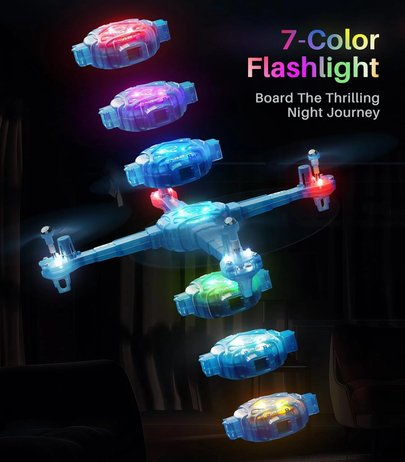 SYMA Mini Drone for Kids 8-12, RC Helicopter with Detachable Arms Altitude Hold and Headless Mode, Quadcopter with 7-Color Light, 2 Batteries and Remote Control, Easy to fly Gifts Toys for Boys Girls