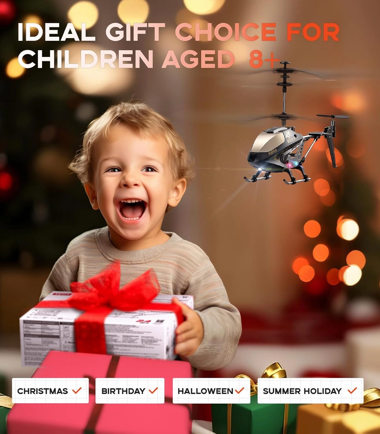 SYMA S107H-E RC Helicopter, Remote Control Helicopter with Altitude Hold, 3.5 Channel, Gyro Stabilizer, Aircraft Toys for 8-12 Kids Beginners as a Gift