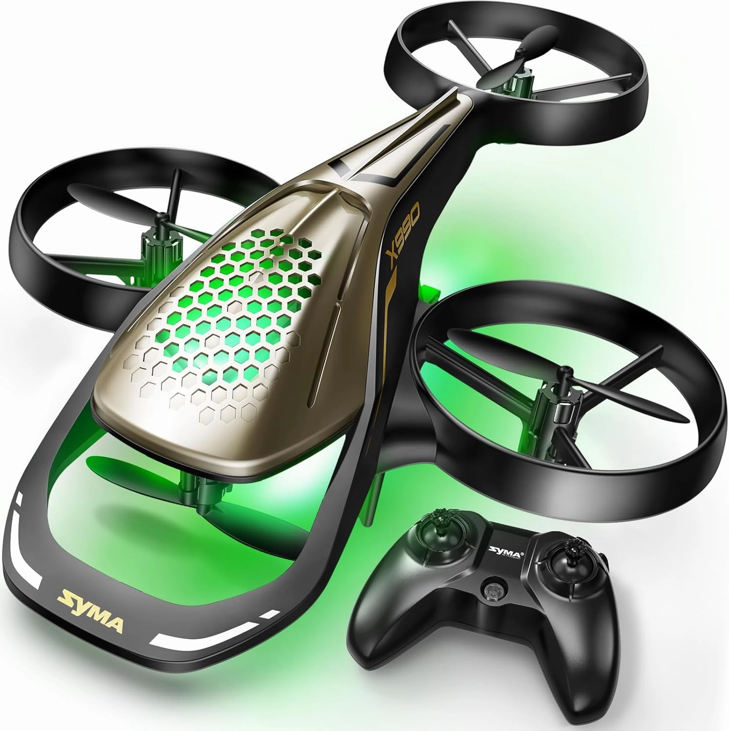 SYMA X990 Remote Control Helicopter, Aerobatic Airplane Toy for Kids, RC Drone with Altitude Hold and Safety Propeller Protection Cover,9 in Length