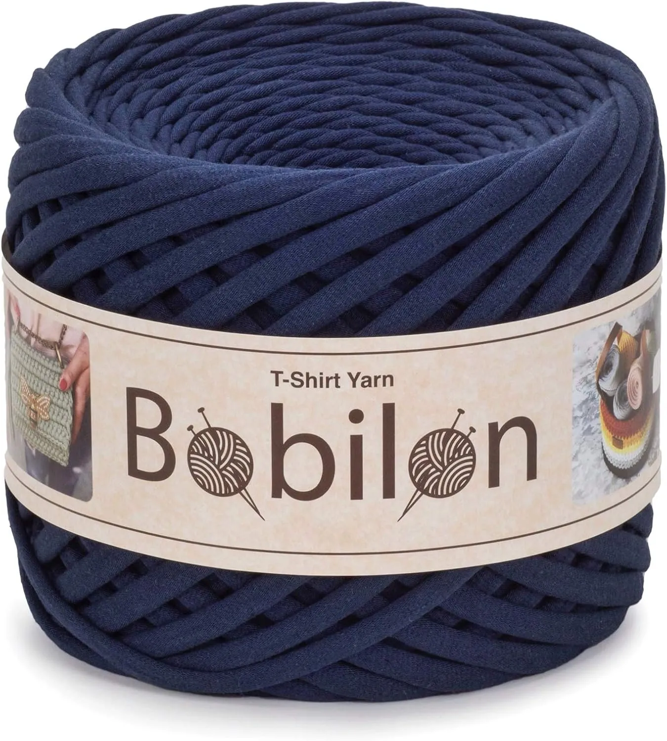 T-Shirt Yarn Macrame Blue Sapphire, 7-9 mm Organic Cotton T-Yarn for Crocheting & Knitting