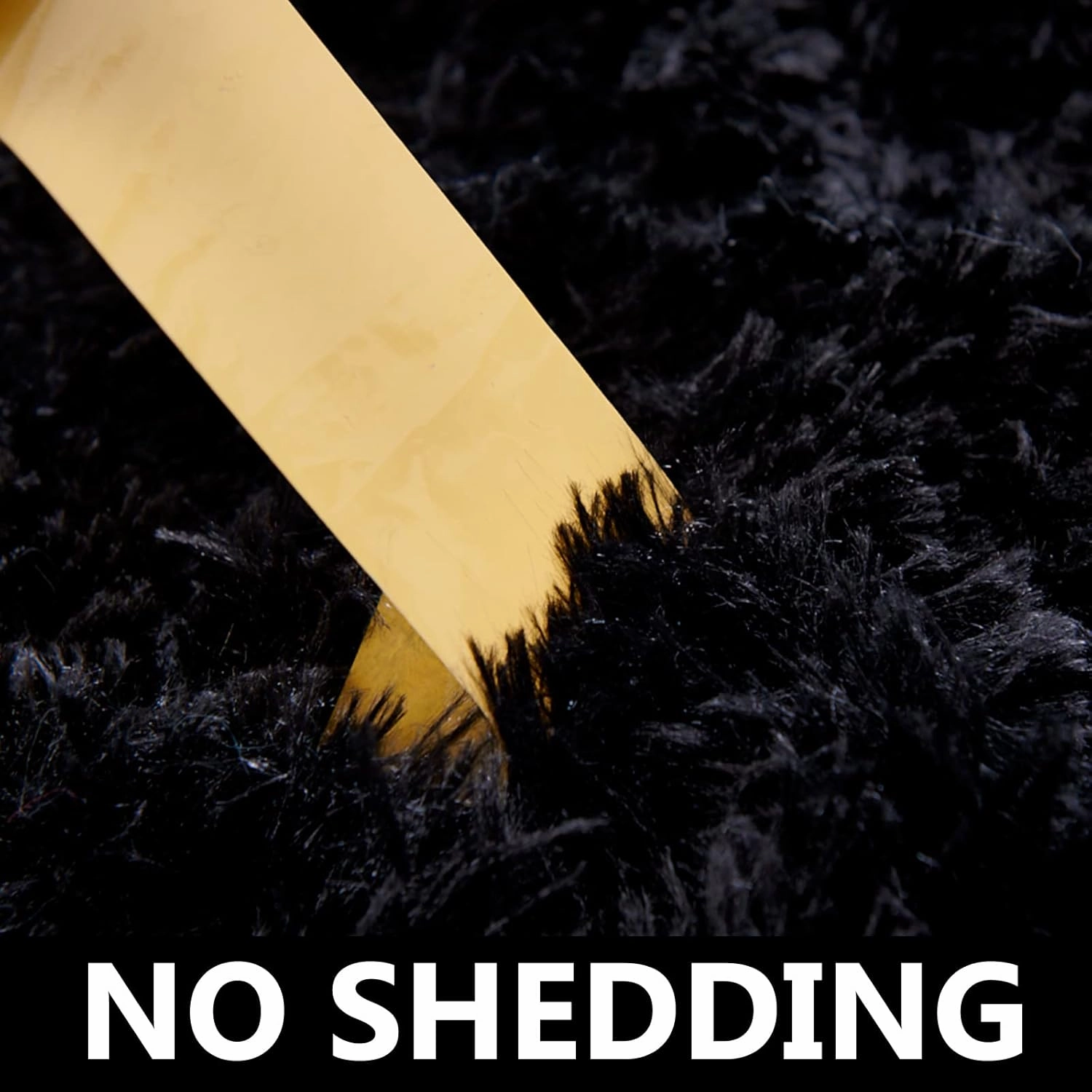 TABAYON Luxury Shag Area Rug, 3x5 Feet Black Rectangle Plush Fuzzy Rugs, Non-Slip Shaggy Furry Carpets for Kids Room Bedroom