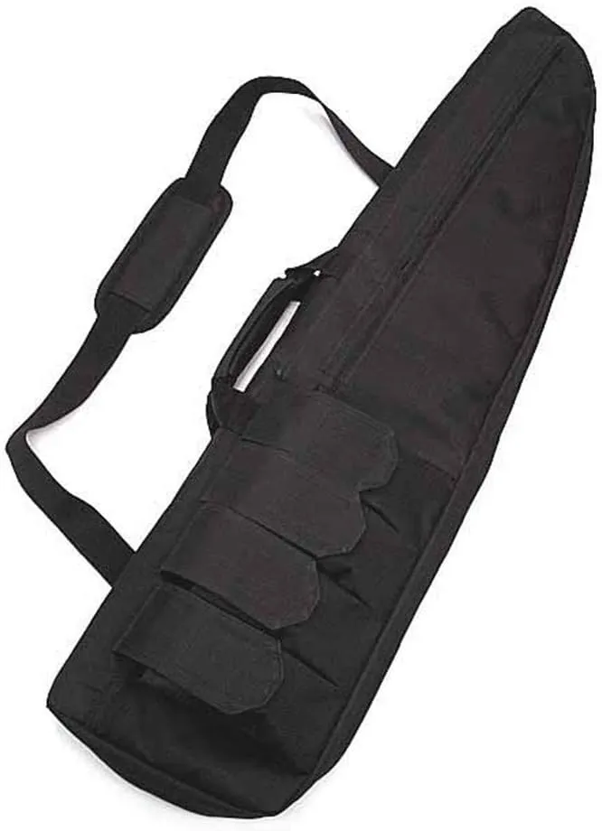 Tactical Soft Rifle Bag Thickened Foam Double Long Rifle Bag Dual Lockable Zippers, Available Length in 47" (Black)