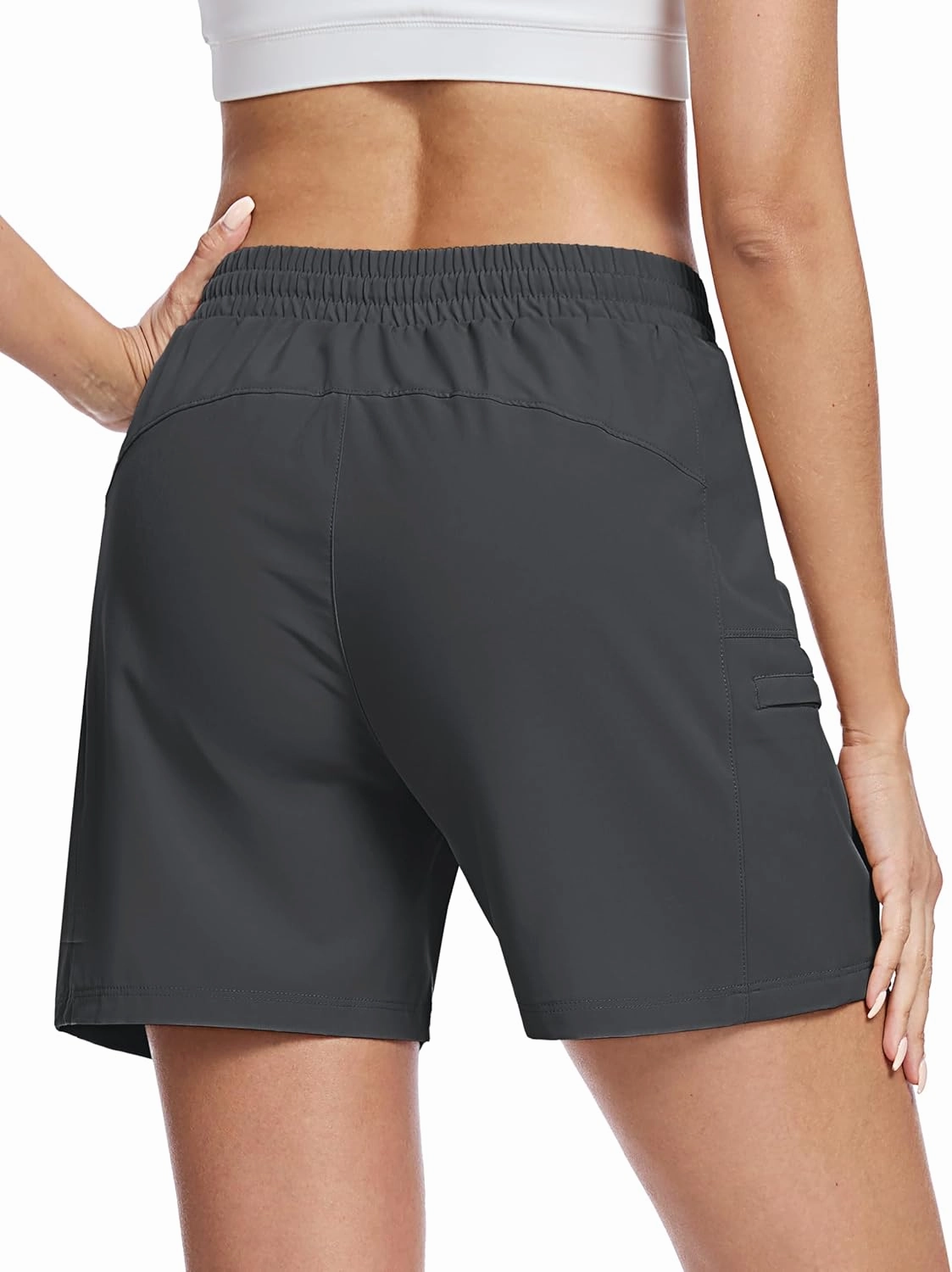 TACVASEN Women's 5" Hiking Cargo Shorts Lightweight Water Resistant Athletic Shorts with Zipper Pockets Golf Summer