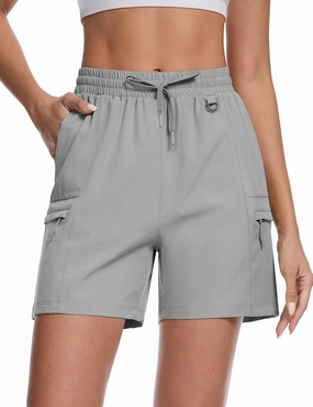 TACVASEN Women's Hiking Cargo Shorts Lightweight Water Resistant 5" Athletic Shorts with Zipper Pockets Golf Summer