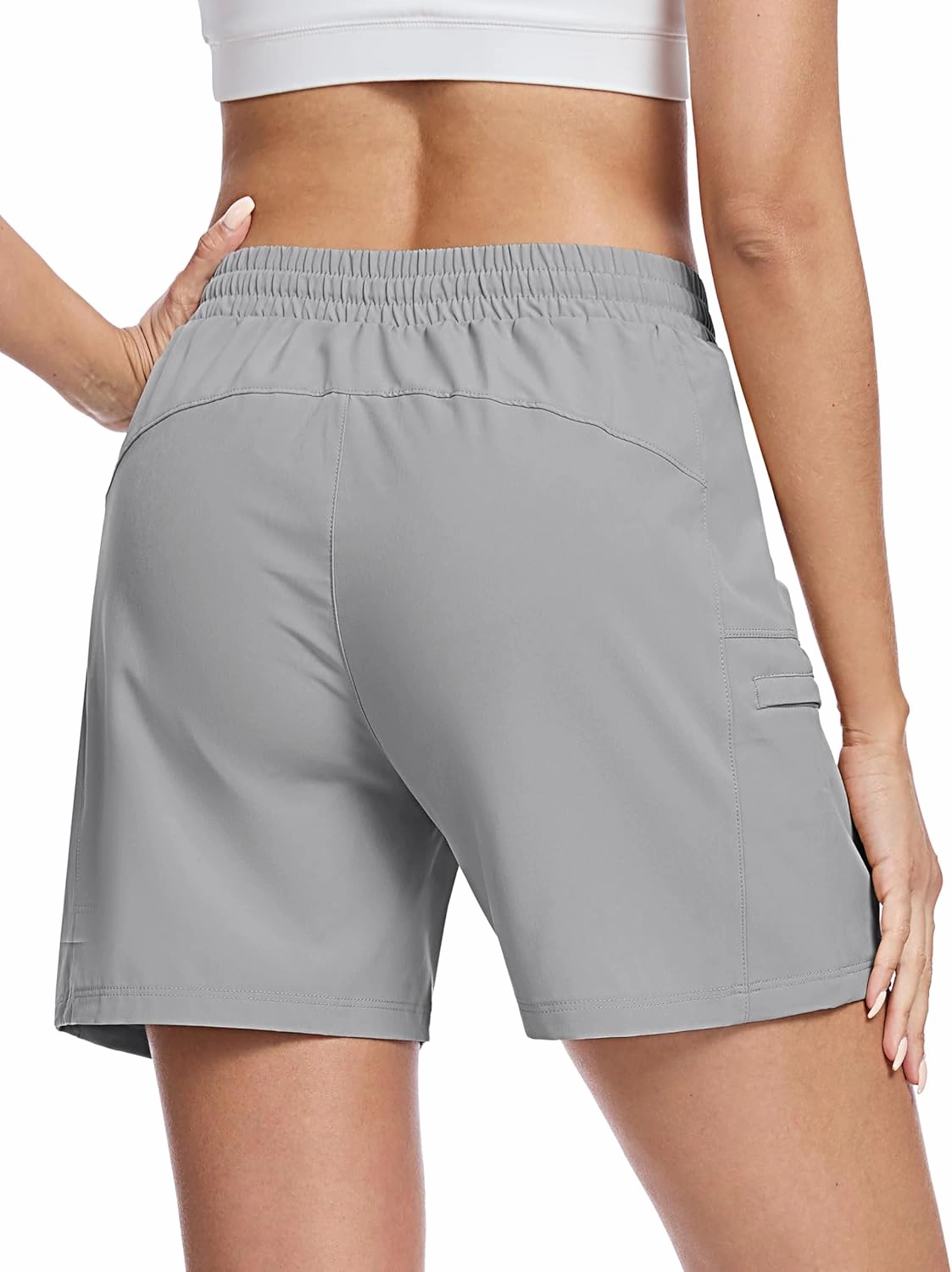 TACVASEN Women's Hiking Cargo Shorts Lightweight Water Resistant 5" Athletic Shorts with Zipper Pockets Golf Summer