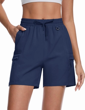 TACVASEN Women's Hiking Cargo Shorts Lightweight Water Resistant 5" Athletic Shorts with Zipper Pockets Golf Summer