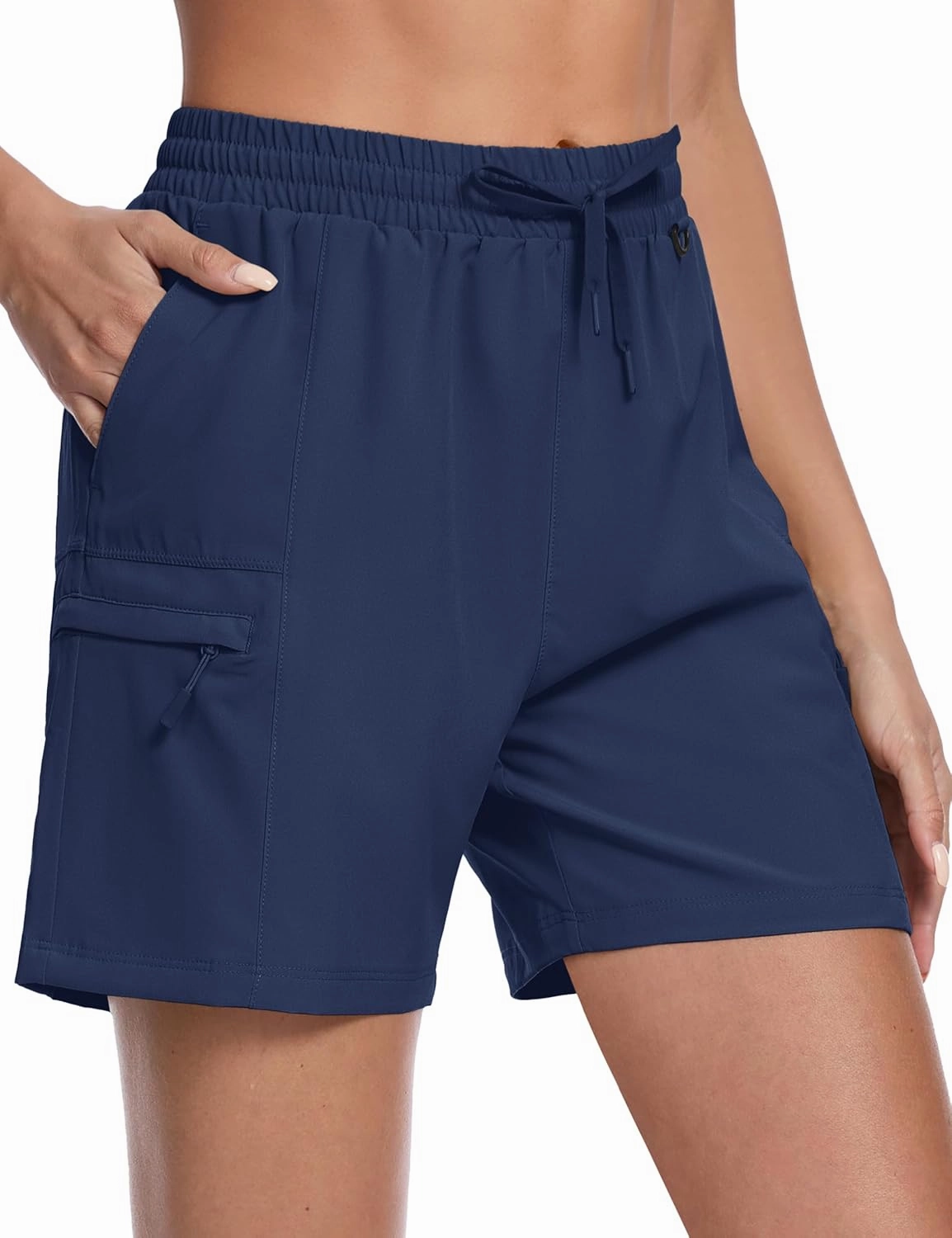 TACVASEN Women's Hiking Cargo Shorts Lightweight Water Resistant 5" Athletic Shorts with Zipper Pockets Golf Summer