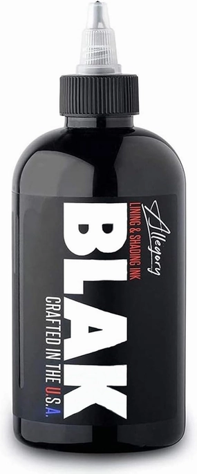 Tattoo Ink – Blak, Premium Black Tattoo Ink, Perfect for Lining and Shading, Smooth, Consistent Pigment, Vegan Friendly Tattoo Color, Organic Ink, Crafted in The USA, 8 oz