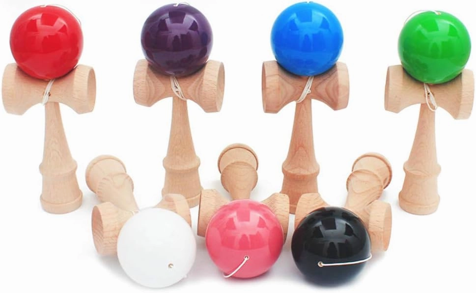 Teen Wooden Outdoor Sports Toy Ball Kendama Ball PU Paint 18.5cm Strings Professional Adult Toys Leisure Sports Toy (Pink)