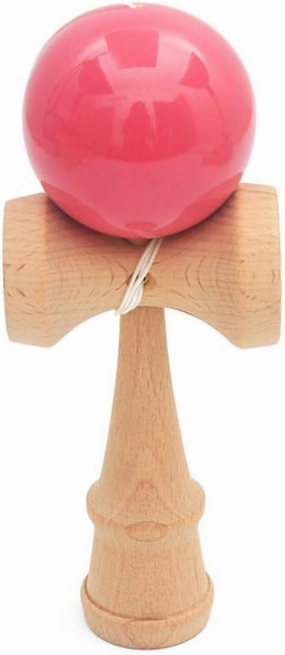 Teen Wooden Outdoor Sports Toy Ball Kendama Ball PU Paint 18.5cm Strings Professional Adult Toys Leisure Sports Toy (Pink)