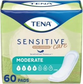 TENA Sensitive Care Moderate Bladder Leakage Pad for Women, Moderate Absorbency, Long Length, (60 Total - 3 Pack)