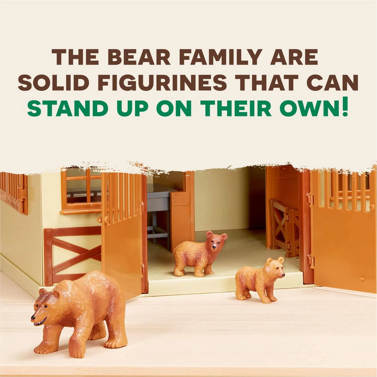 Terra by Battat – 4 Pcs Brown Bear Family Set – Realistic Plastic Animal Figurines – Zoo Animal Toys for Kids and Toddlers 3 
