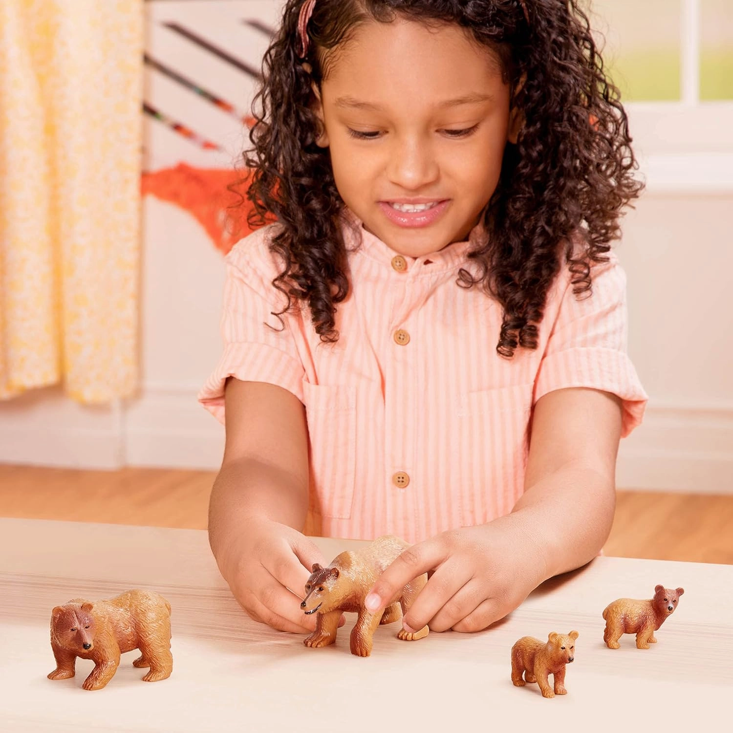 Terra by Battat – 4 Pcs Brown Bear Family Set – Realistic Plastic Animal Figurines – Zoo Animal Toys for Kids and Toddlers 3 