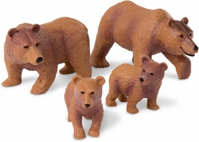 Terra by Battat – 4 Pcs Brown Bear Family Set – Realistic Plastic Animal Figurines – Zoo Animal Toys for Kids and Toddlers 3 