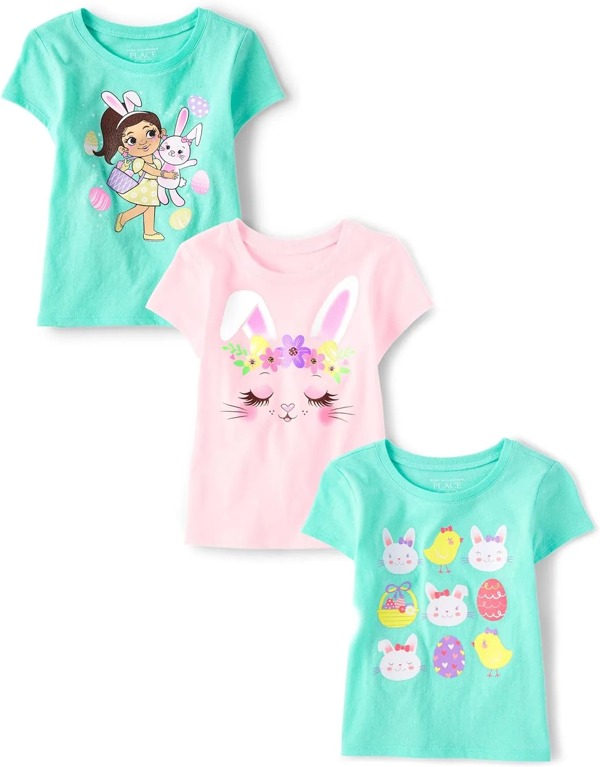 The Children's Place Baby and Toddler Girls' All Holidays Short Sleeve Graphic T-Shirts, Multipack