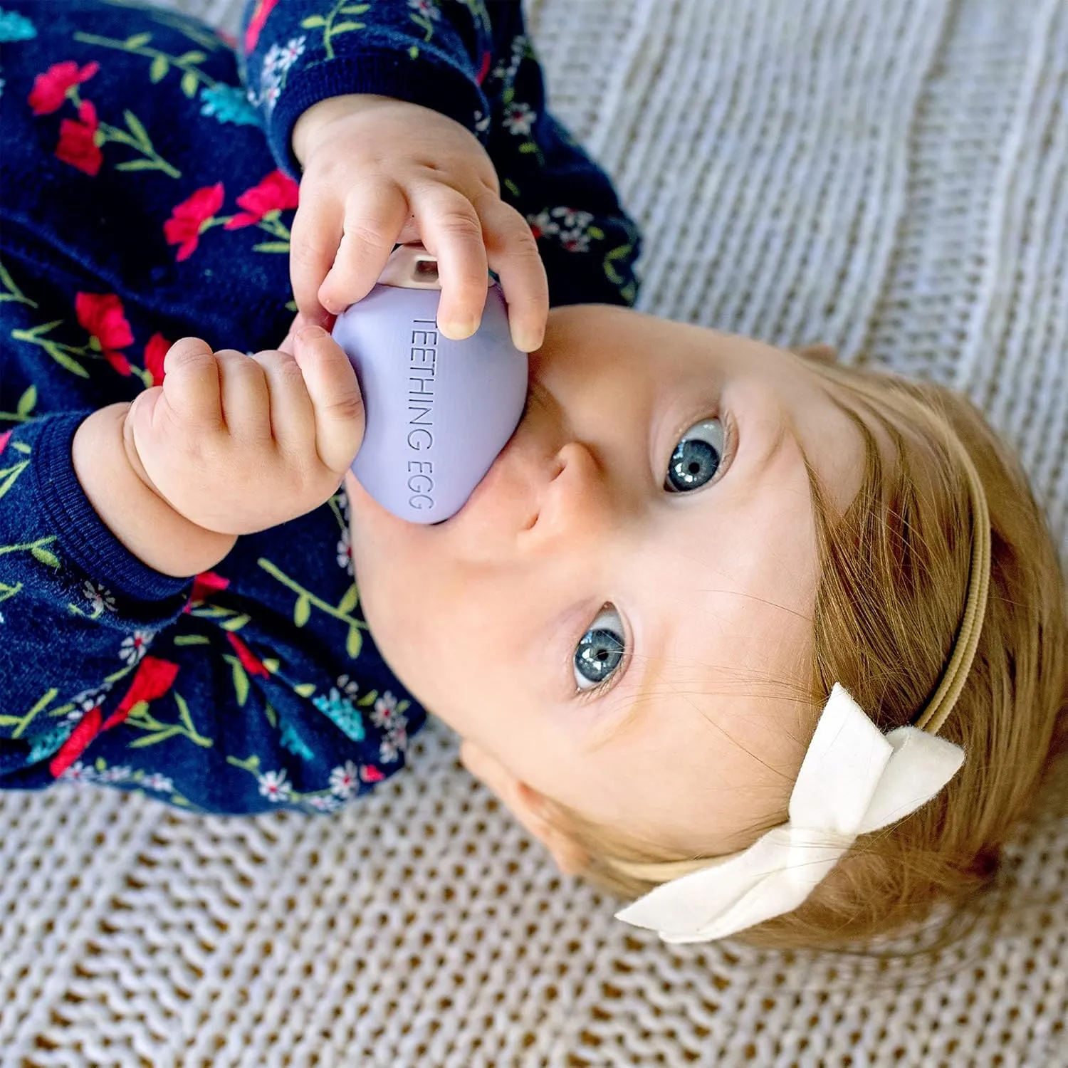 The Official Teething Egg Baby Teether in Multiple Colors. Teething Toys for Babies 0-6 Months and 6-12 Months (Lavender)