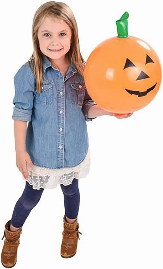 The Dreidel Company Halloween Pumpkin Inflatable Decorations, 16" Tall (6-Pack) Halloween Decor, Halloween Pumpkin Toy