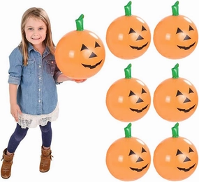 The Dreidel Company Halloween Pumpkin Inflatable Decorations, 16" Tall (6-Pack) Halloween Decor, Halloween Pumpkin Toy