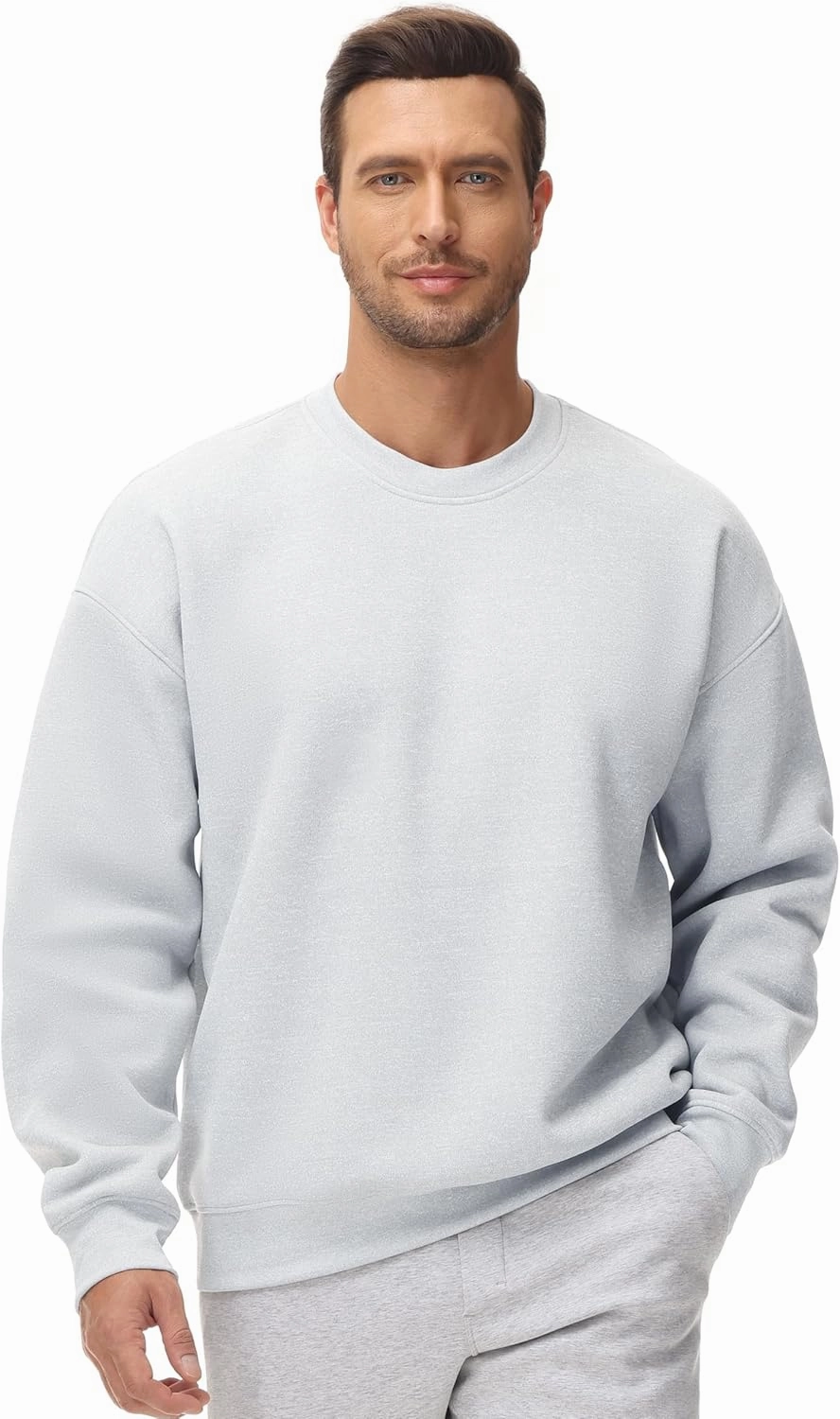 THE GYM PEOPLE Men's Fleece Crewneck Sweatshirt Thick Loose fit Soft Basic Pullover Sweatshirt