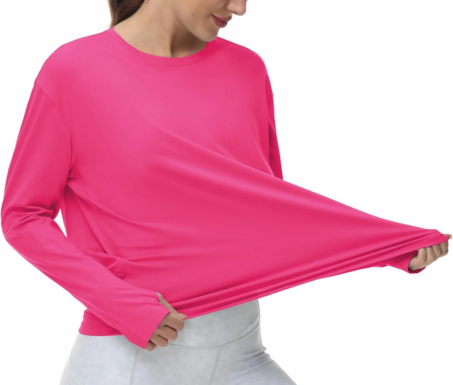 THE GYM PEOPLE Women's Long Sleeve Workout Shirts Back Loose Fit Running Tee Tops with Thumb Hole