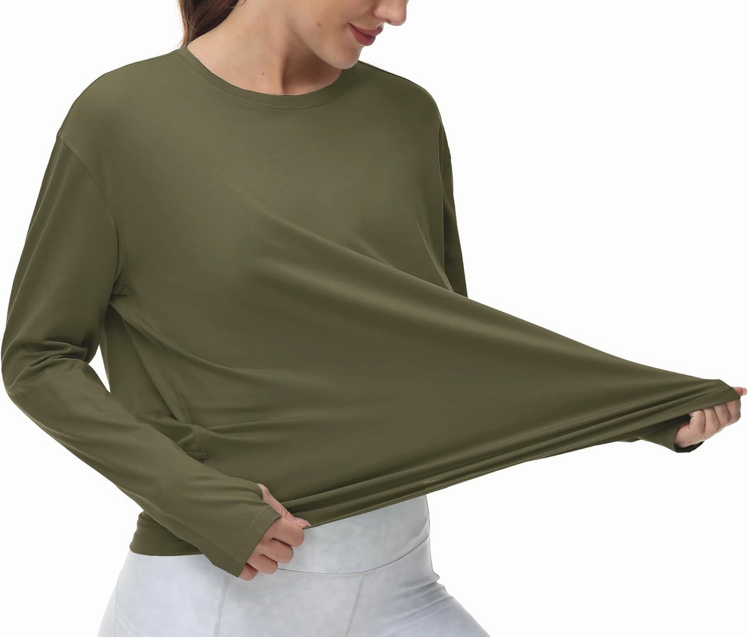 THE GYM PEOPLE Women's Long Sleeve Workout Shirts Back Loose Fit Running Tee Tops with Thumb Hole