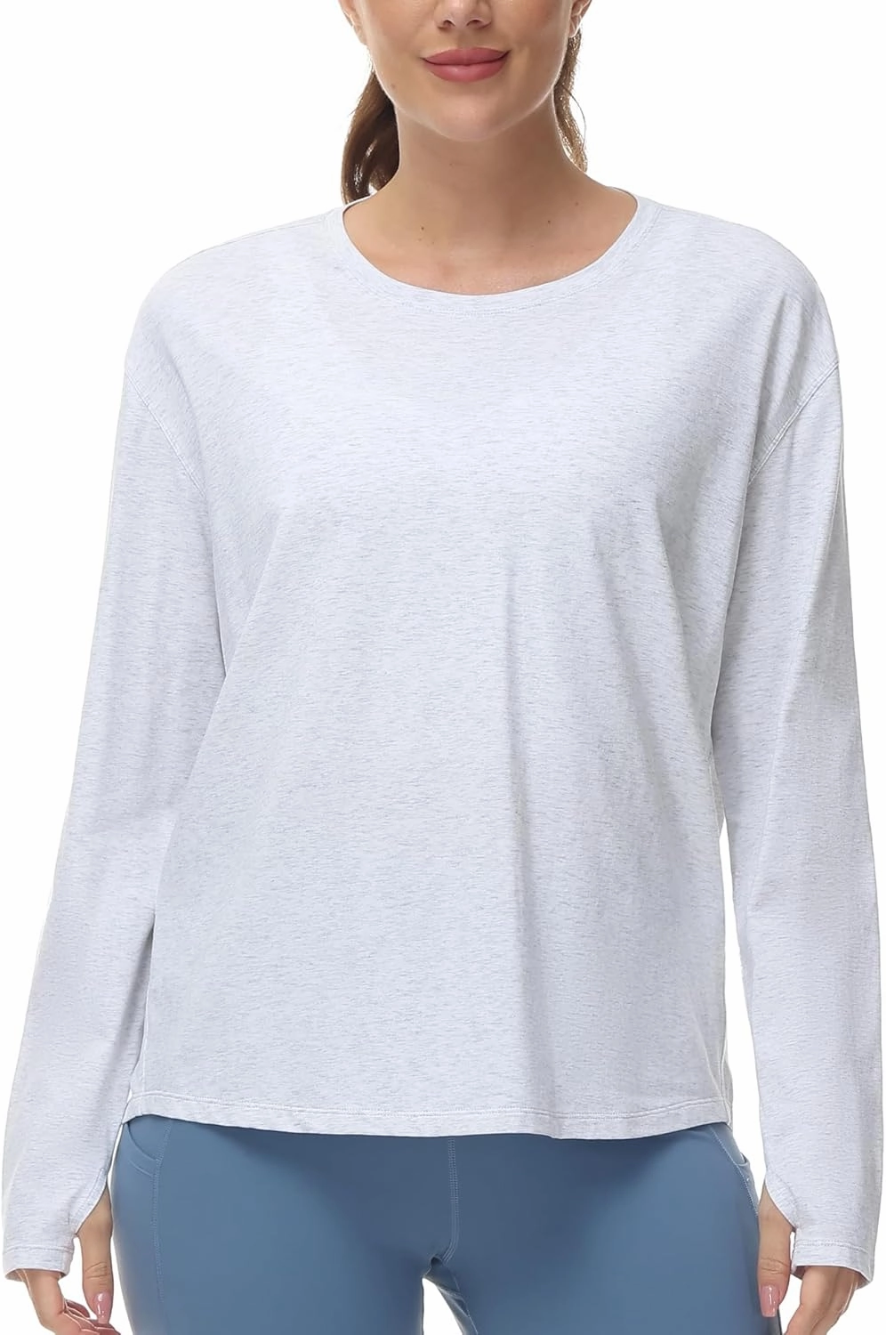 THE GYM PEOPLE Women's Long Sleeve Workout Shirts Back Loose Fit Running Tee Tops with Thumb Hole