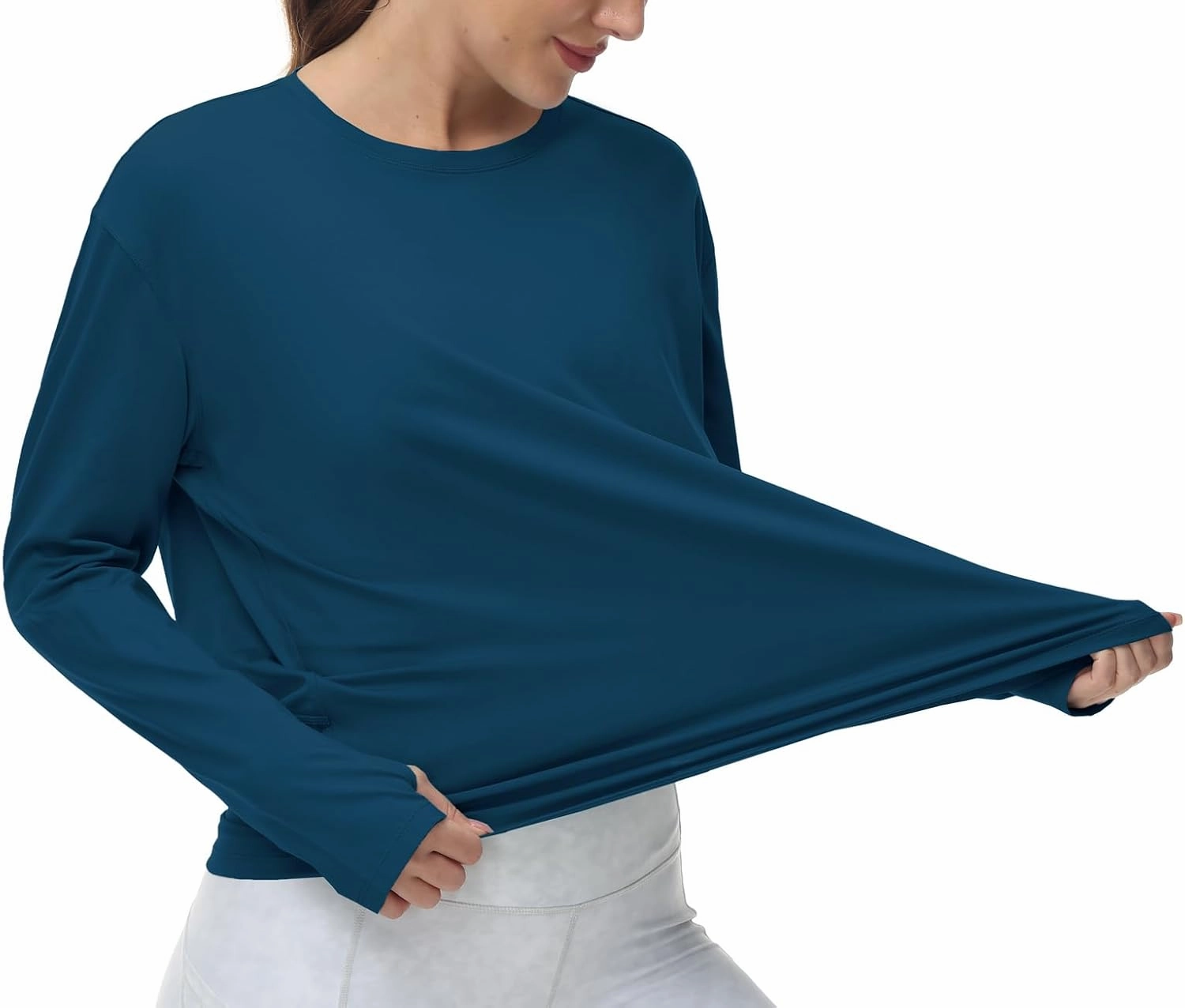 THE GYM PEOPLE Women's Long Sleeve Workout Shirts Back Loose Fit Running Tee Tops with Thumb Hole