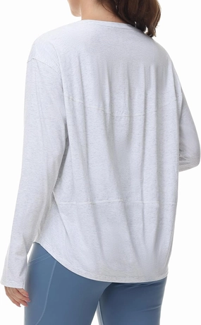 THE GYM PEOPLE Women's Long Sleeve Workout Shirts Back Loose Fit Running Tee Tops with Thumb Hole