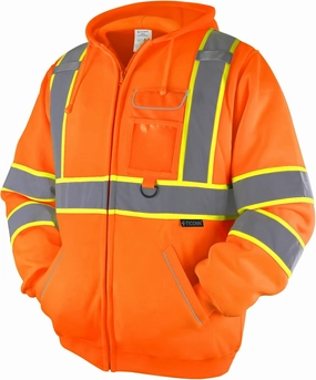 TICONN Safety Hoodie Jacket, High Vis Reflective Safety Fleece Hoodie, PPE Gear for Cold Weather Meet ANSI III