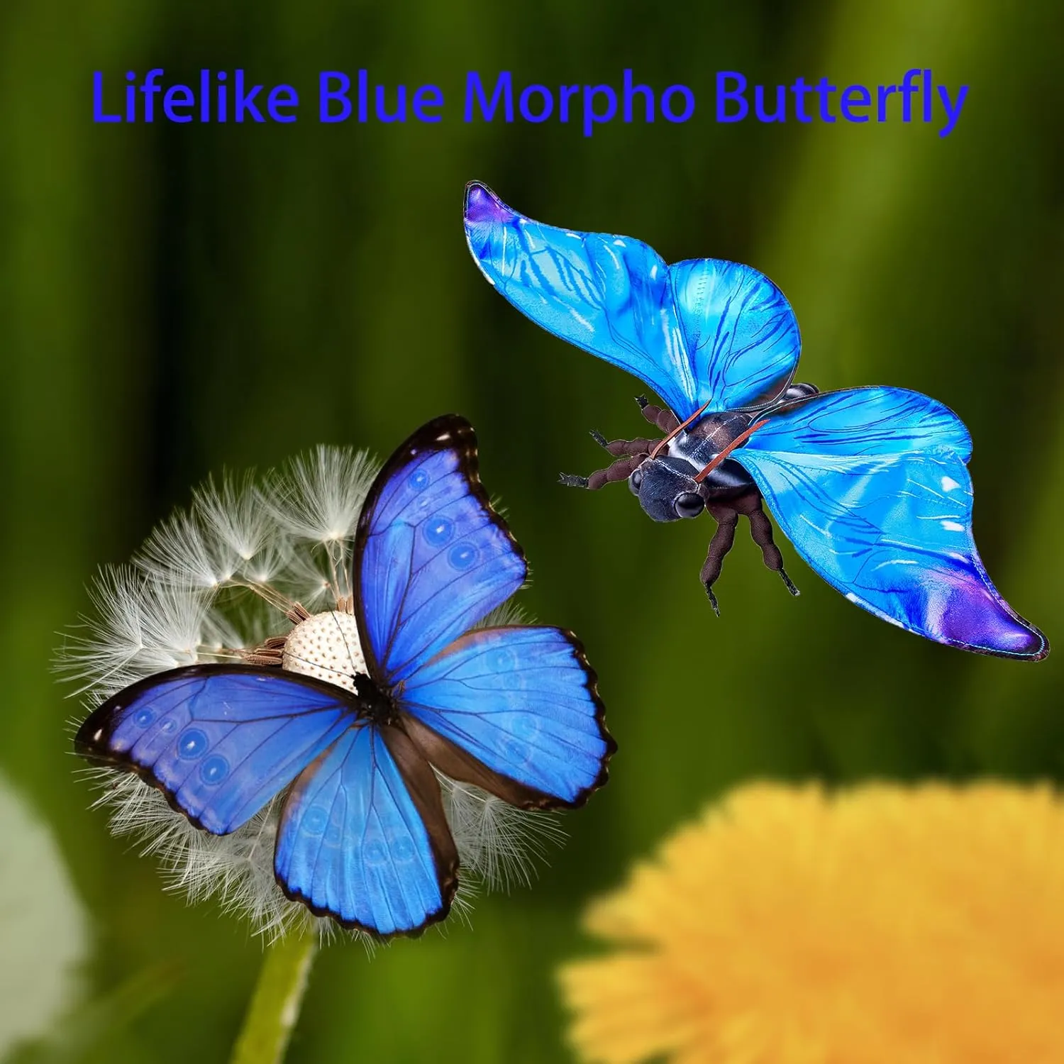 Tiny Heart Blue Morpho Plush Toy Stuffed Animal Realistic Butterfly Plush Toy Lovely Cute Soft Gifts for Kids Bedtime Companion Plushie Collection Interactive Play 11” Blue